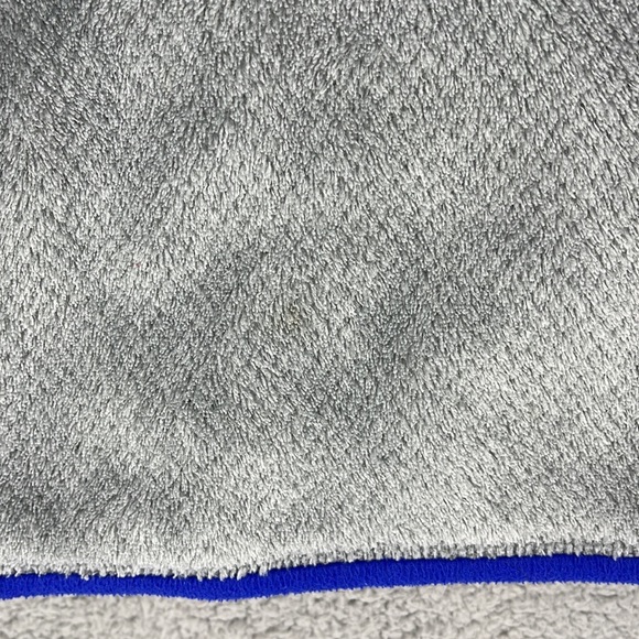 Patagonia gray & blue lined women’s fleece jacket pullover large kangaroo pocket - Picture 9 of 9